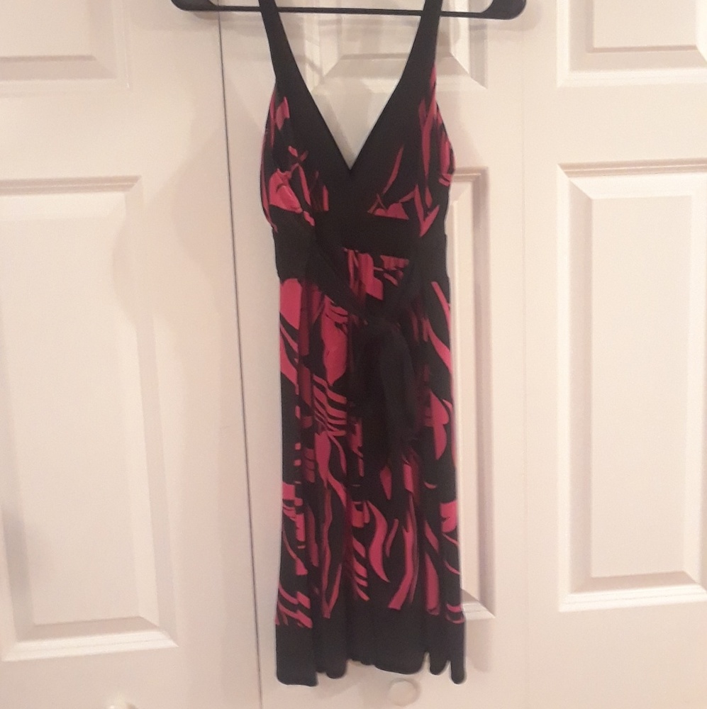 Women's dress, pink and black. For